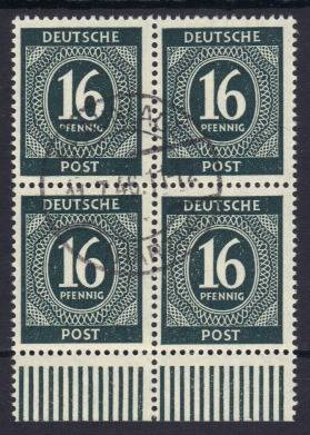 923a 4er W UR Lötpaar! Vollstempel, Befund BPP !!!