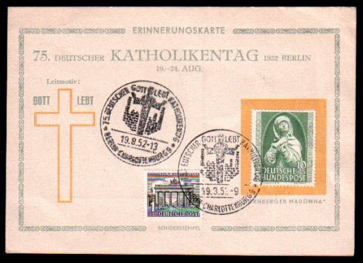 BRD Nr. 151 a. Sonderkarte SST Katholikentag Berlin