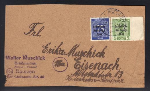 SBZ Nr. 210aa auf Päckchenabschnitt, gepr. Paul BPP