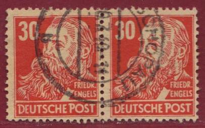 SBZ Nr. 222 waag Paar m. Vollstempel