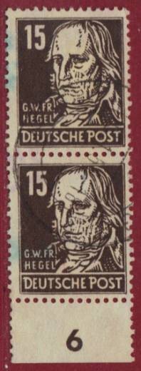 SBZ Nr. 217a UR Paar, PF F96 Linker Abstrich des H v. Hegel verlängert !!!RRR