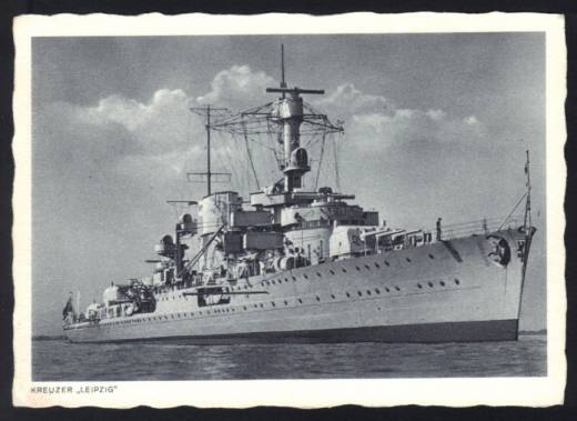 Nautical AK Light Cruiser > Leipzig < 1932