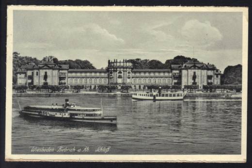 Nautical AK steamer Wiesbaden-Biebrich, castle