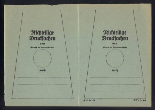 Beutelfahnen-Formular Paar Nichteilige Drucksachen DR / All.Bes. /!!!RRR