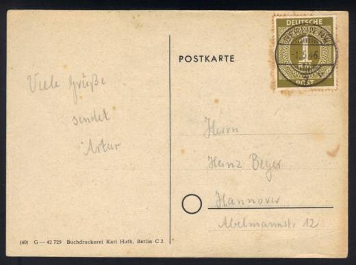 Frühverwendung: Nr. 937a früheste Verwendung a. Sonderpostkarte Berlin!!!RRR