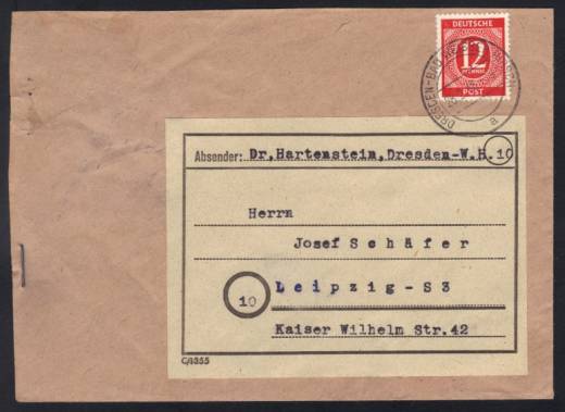 Frühverwendung Nr. 919 EF Dresden - Leipzig 28.02.46