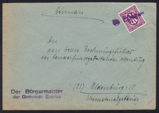 AM-Post Brief m. Notstempel EMSTEK