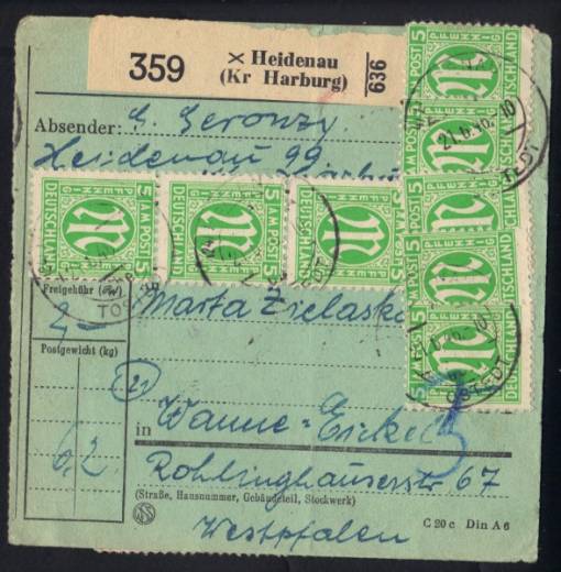 AM-Post Massen-MeF a. Paketkarte