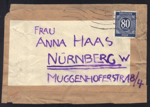 EF Nr.935 auf Päckchenausschnitt / Bamberg