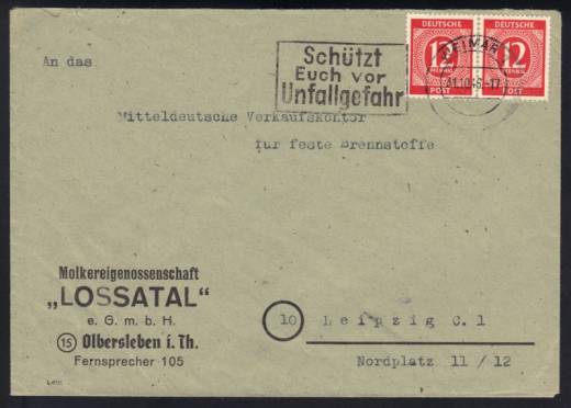 MeF Nr.919 (2) auf Fernbrief 1.GS / Weimar 31.10.46