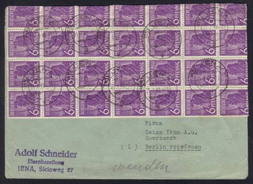 MeF Nr.944a (40) auf Fernbrief 10-fach Ost / Jena 21.7.48