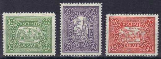 Stadtpost Aschaffenburg 1946 Nr. I-III kpl.