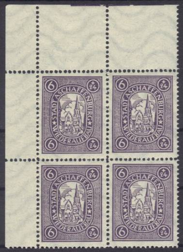 Stadtpost Aschaffenburg 1946 Nr. IAx 4er EOL, 120,- € Michel ++