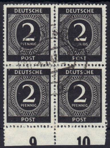 912a PF F90 4er Block UR mit Ruffzähnung + Vollstempel!!!