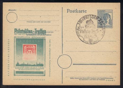 GS P962 + ZD, Cottbus, Philatelistentreffen 1948