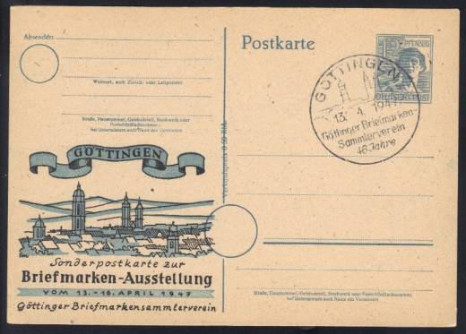 GS P962 + ZD, Göttingen, Briefmarkenausstellung 1947