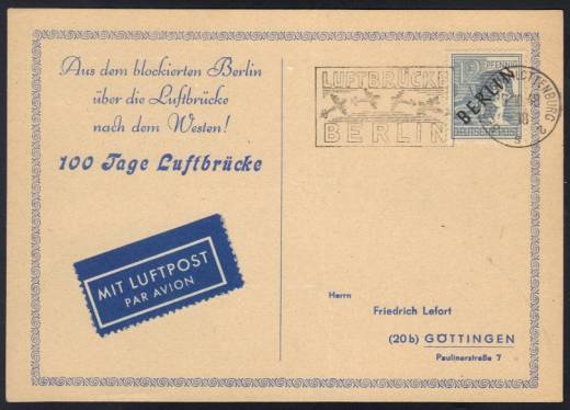Berlin Nr. 5 mit Ur-PF II auf Sonderkarte, Befund Schlegel BPP, Unikat!!!RRR