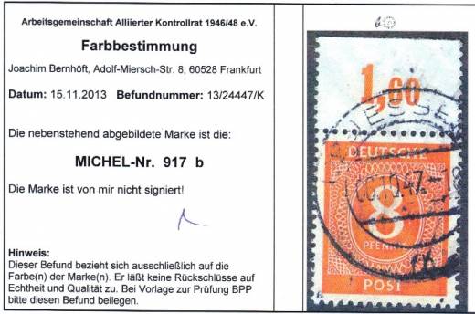 917b P OR dgz Vollstempel ESSEN, Befund ArGe Bernhöft