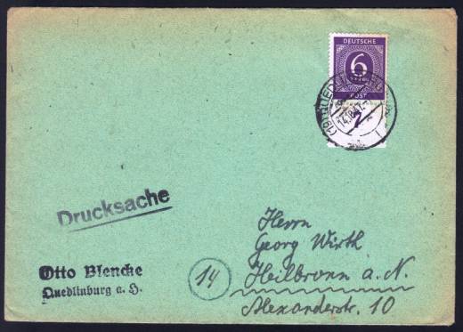 916a P UR auf Drucksachenbrief