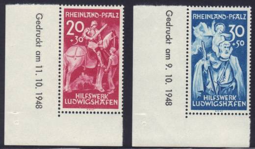 Franz. Zone, Rheinl. Pfalz Nr. 30 - 31 je Br u