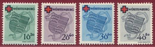 Franz. Zone, Württemberg Nr. 40A -43A