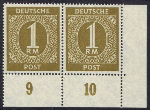 937a P EUR Paar, Zähler 9 + 10 stark links