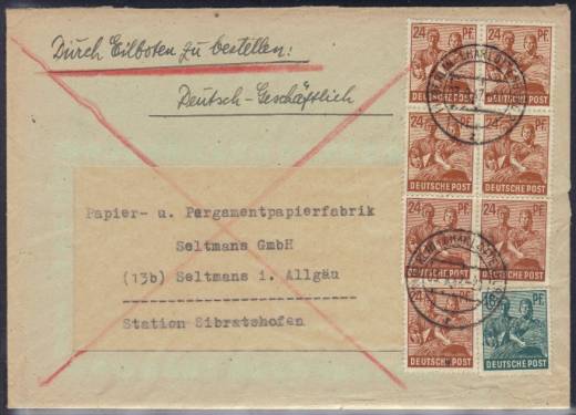 Eilboten-Fernbrief-Landzustellung 1. GS., BERLIN 3.9.47 !!!RRR