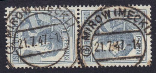 Mecklenborg-Vorpommern Stempel: 2 x MIROW (MECKL) 21.7.47 auf Paar Nr. 947