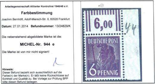944e W EOR, Befund ArGe Bernhöft!!!RRR