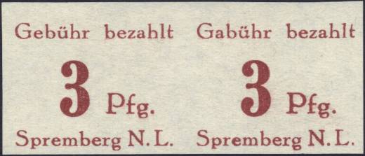 Spremberg Paar Nr. 7 B auf Faserpapier !!!! mit PF I und Teilabklatsch !RRR