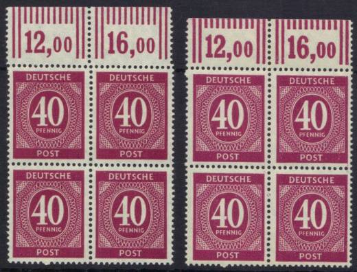929a 4er W OR F03/04 (12,oo/16,00) schlanker Oberrand!