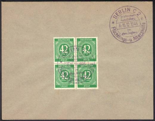 930 4er P UR Vollstempel auf Vorlagekarte !!!