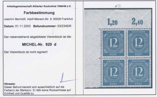 920d 4er P EOL, Befund ArGe Bernhöft!!!RRR