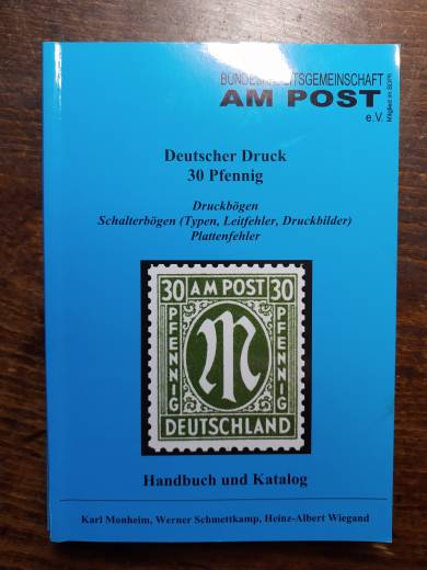 ArGe AM-Post Handbuch + Katalog Nr. 29, 30 Pfennig Deutscher Druck