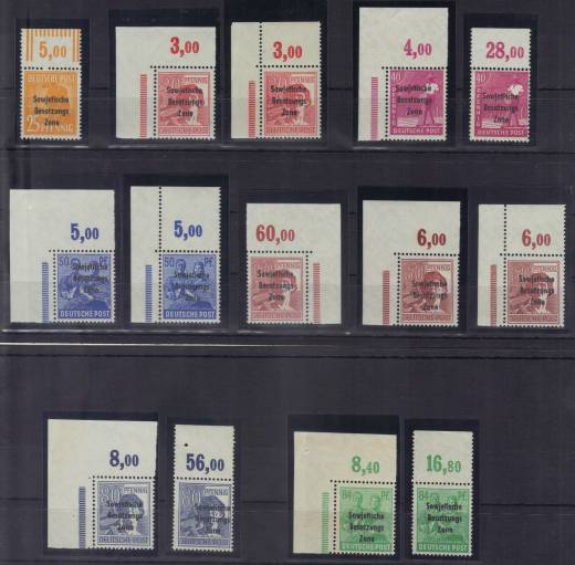 SBZ Nr. 182-197 ** Oberrand Sammlung P, Pdgz + W !!!RRR