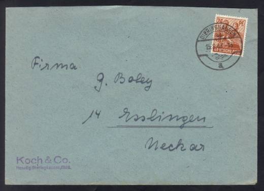Stempelumbau Altstempel DIERINGHAUSEN 15.8.47 auf Fernbrief