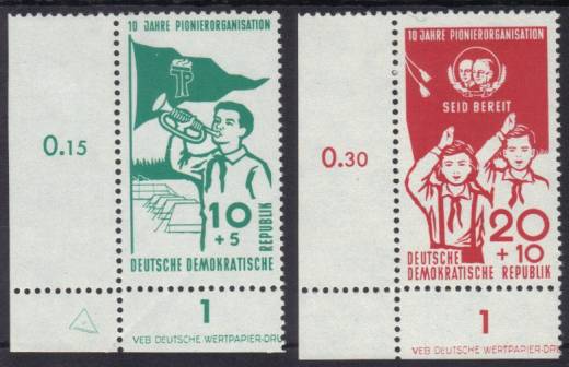 DDR Nr. 645-646 EUL mit DV + Anlage-Dreieck