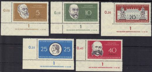 DDR Nr. 795-799 EUL mit DV