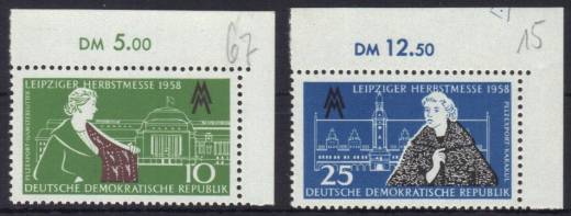 DDR Nr. 649-650 P EOR mit Markierungsdreieck!