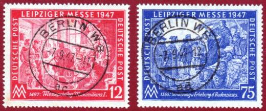 965 - 966 Satz Leipziger Herbstmesse 1947, Vollstempel BERLIN