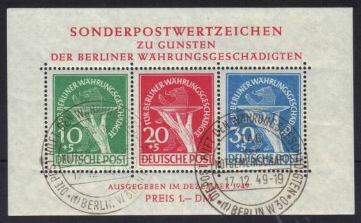 Berlin Block 1 II mit SST vom Ersttag!, Attest Schlegel BPP!!!RRR