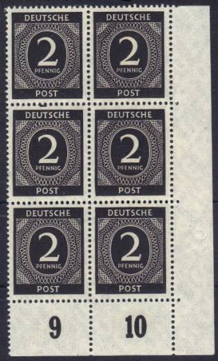 912a 6er P EUR mit Druckkeil F 79/89 (1) + F 90 aus HAN 4014.46-1!!!RRR