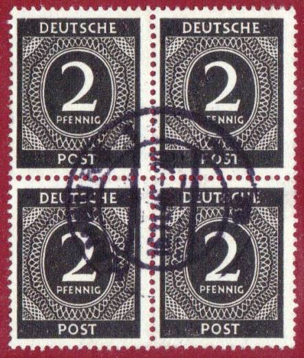 912a PF F28 4er-Block Vollstempel HAMBURG