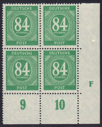 936a DZ F 1 (klein), F100 7,5/2 im 4er P EUR, Befund ArGe