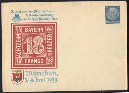 DR GS PU 128 45. Philatelisten Tag München 1939