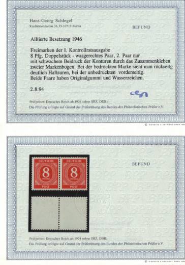 917a Blinddruck im Paar, Befund Schlegel !!!RRR Nicht im Michel!
