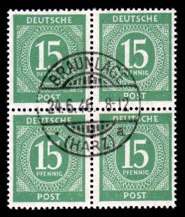 922a 4er-Block Vollstempel