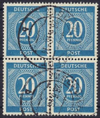 924a 4er-Block Vollstempel