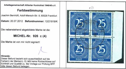 926c 4er SR R Vollstempel, Befund ArGe Bernöft!!!RRR