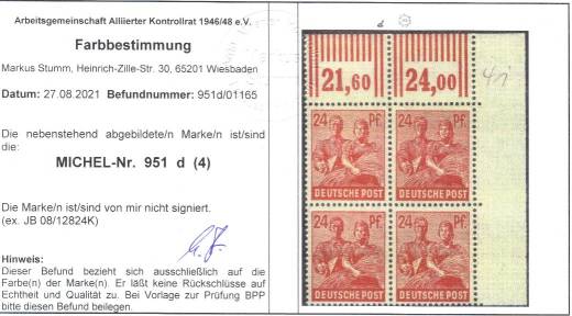 951d 4er W EOR, Befund ArGe Stumm !!